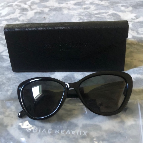 New with Case Hepburn Cat Eye Prive Revaux Sunglasses black - Picture 1 of 4